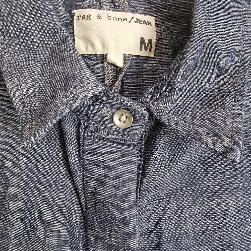 Rag & Bone - Chambray Sleeveless Button-Up Blouse Denim Size Medium - Picture 4 of 5